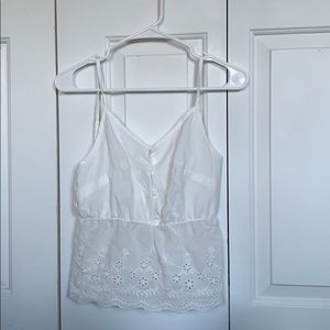 White embroidered tank
